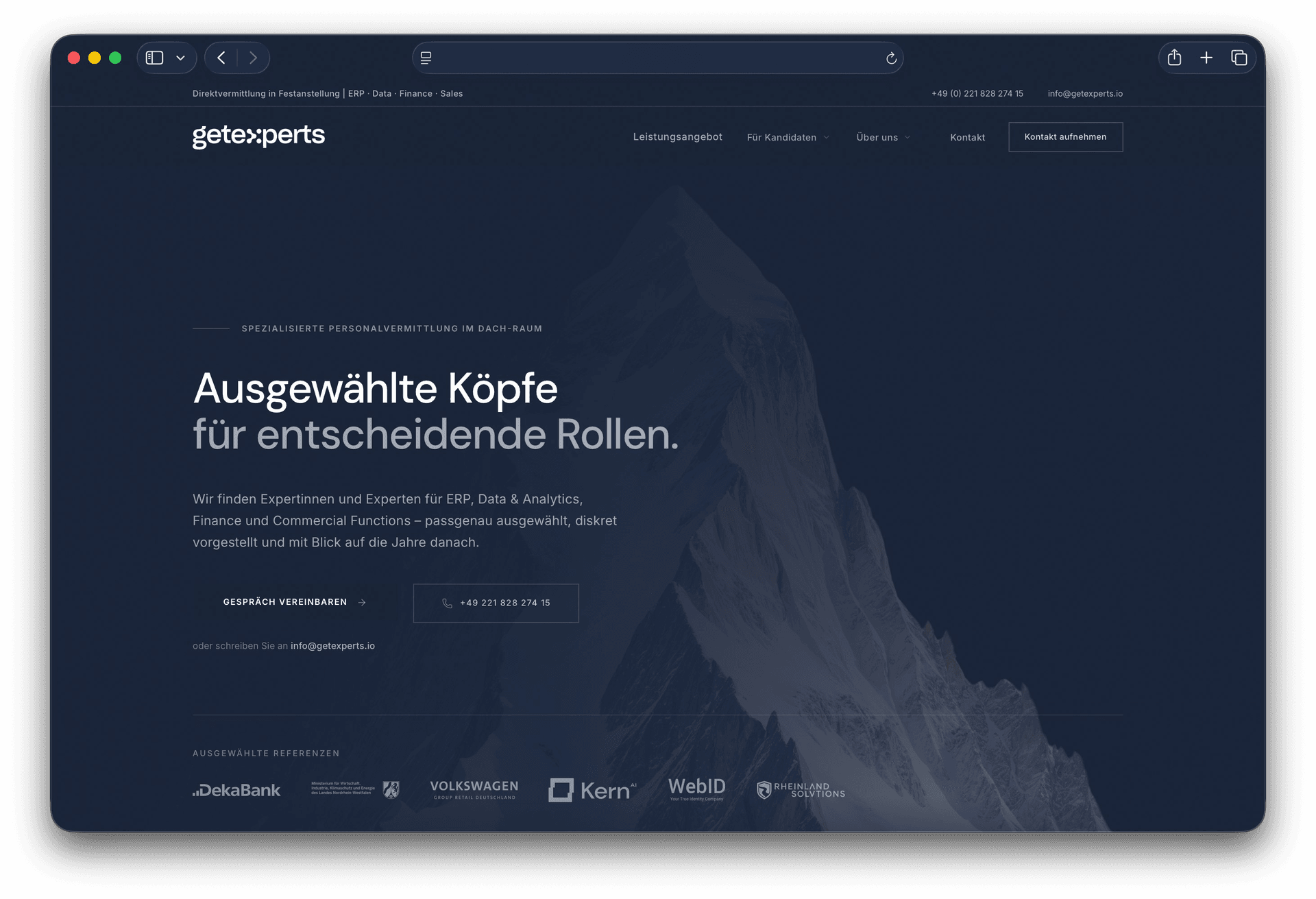 Projekt: getexperts – Personalvermittlung · DACH