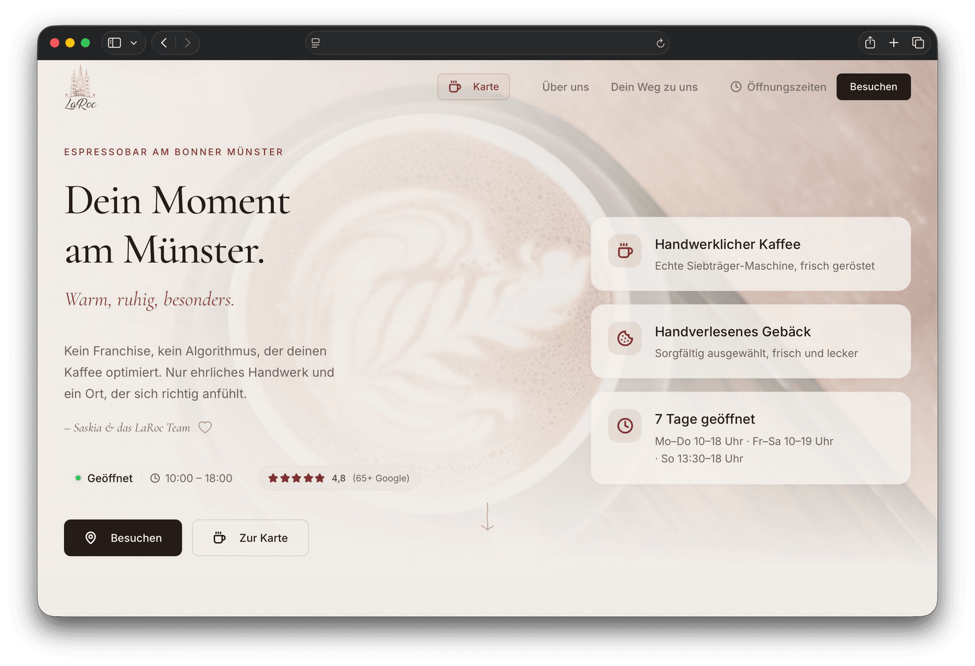 Projekt: LaRoc – Espressobar · Bonn
