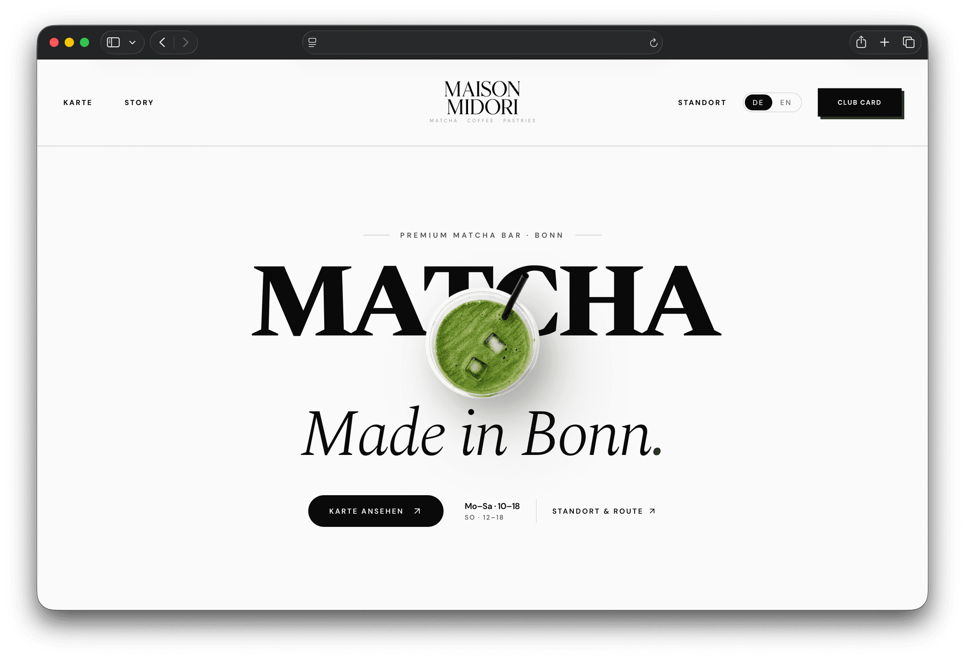 Projekt: Maison Midori – Matcha Bar · Bonn