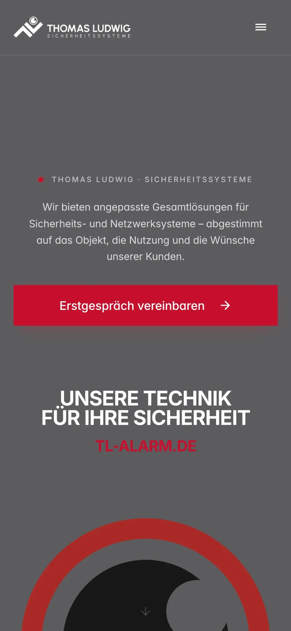 Mobile Ansicht des Projekts Thomas Ludwig Sicherheitssysteme